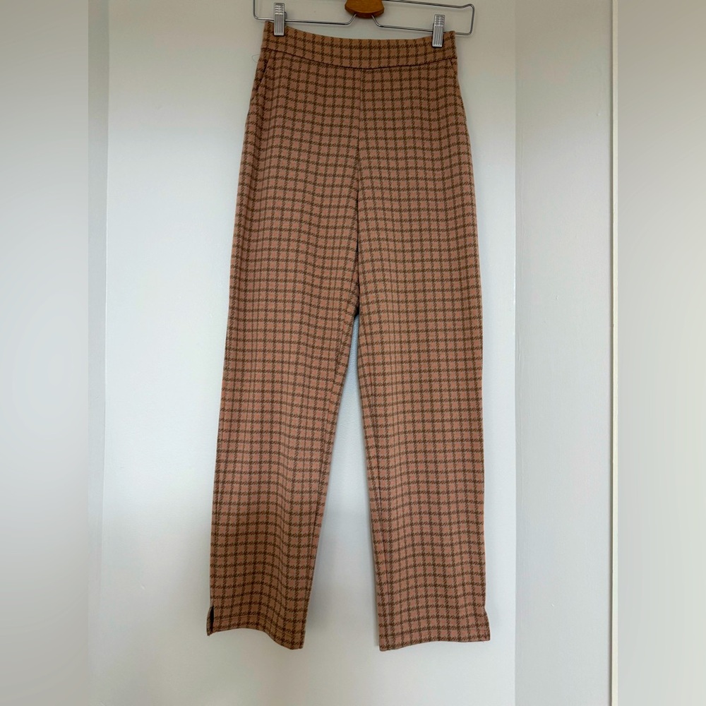 New Mark Formelle Brown Plaid High Waist Pants Size S Straight Leg